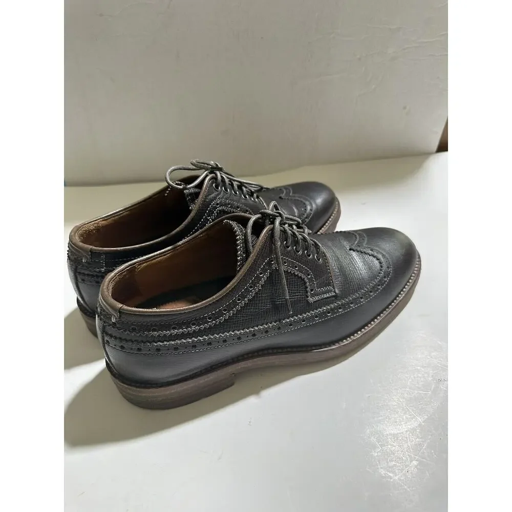 Aquatalia Mens Leather‎ Dress Shoes Black Laced Size 8 Waterproof Made in Italy